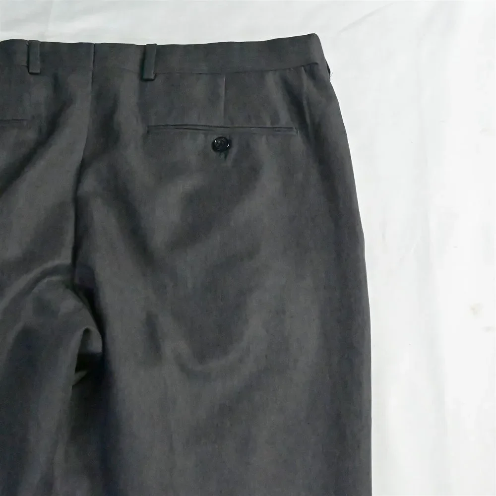 Stafford 38 x 32 Gray Classic Fit Travel Performance Microfiber Mens Dress Pants